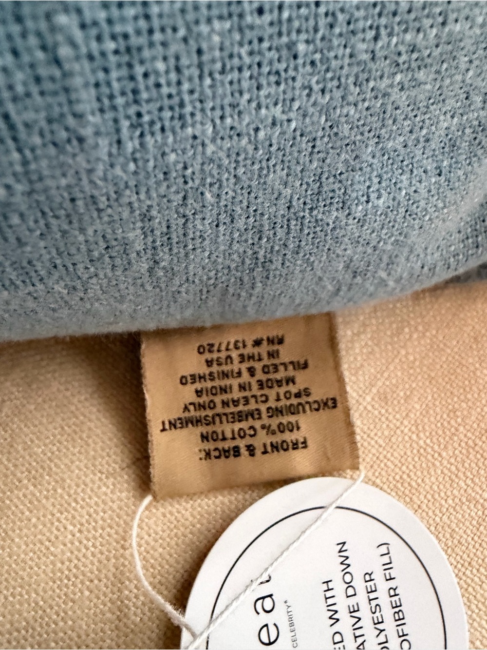 NWT Retreat by Secret Celebrity Denim “Family” Lumbar Pillow - Picture 3 of 4